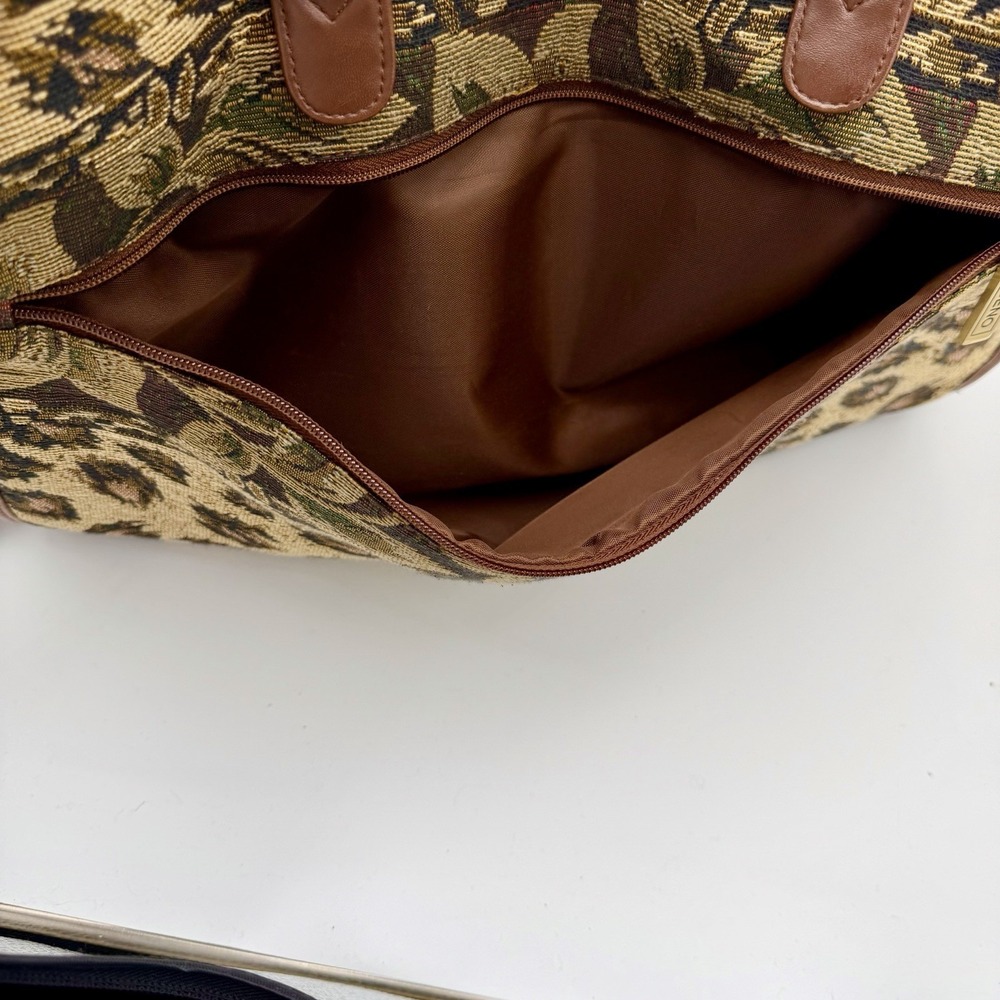 Bueno Safari Tapestry Zebra Leopard Travel Bag Weekender Carry On Duffle Vintage - Picture 16 of 16